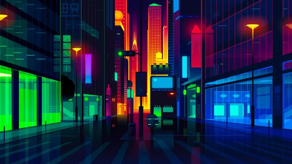 neon lights HD wallpapers